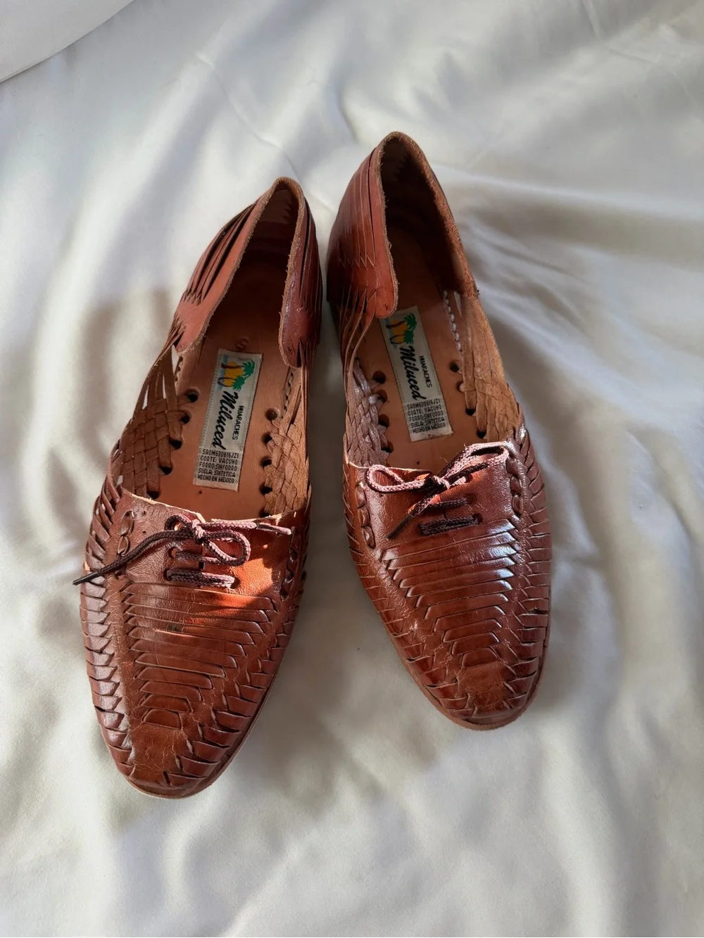 Mexican Huaraches Woven Leather Flats in Brown - Women’s Loafers